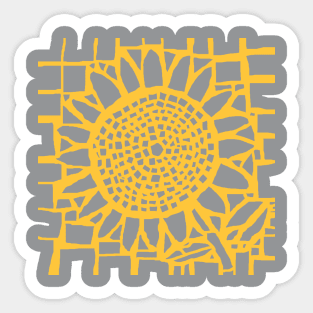 Sunflower Mosaic Yellow Line Sticker